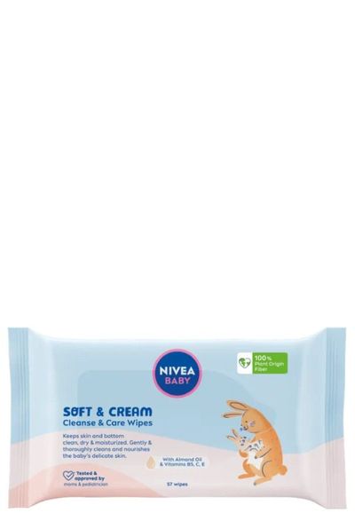 Baby Soft & Cream vlhčené ubrousky, 57 ks