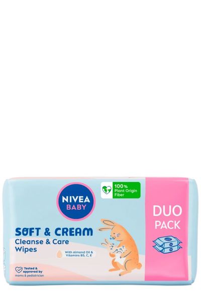 Baby Soft & Cream vlhčené ubrousky, 114 ks