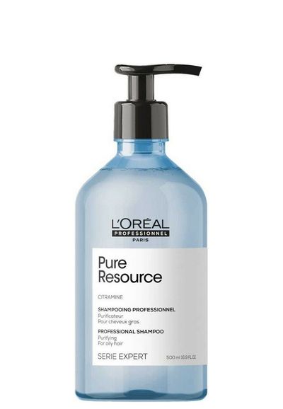 Serie Expert Pure Resource šampon pro mastící se vlasovou pokožku